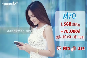 Đăng ký gói cước mới M70 mạng Vinaphone