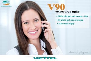 Cú pháp đăng ký gói cước V90 Viettel