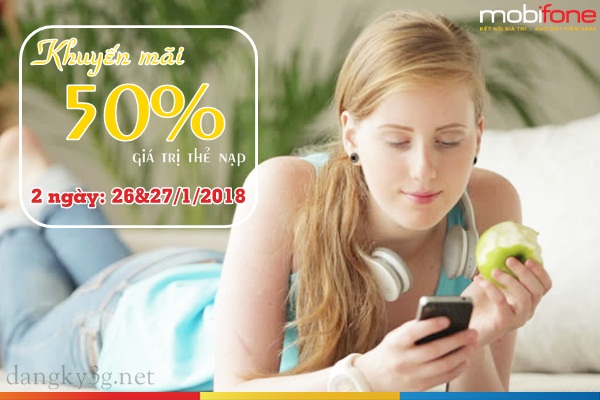 Mobifone khuyến mãi thẻ nạp theo danh sách ngày 26-27/1/2018
