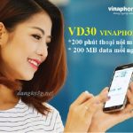 Cách đăng ký gói VD30 Vinaphone nhận 200 phút và 200MB miễn phí