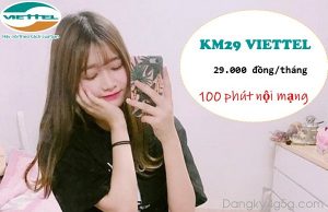 Gói cước KM29 mạng Viettel