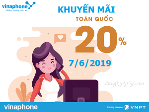 Vinaphone khuyến mãi 20% thẻ nạp