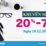 VinaPhone khuyến mãi 20% đến 70% thẻ nạp ngày 18/12/2020
