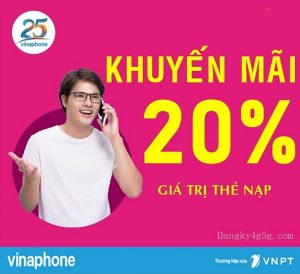 Khuyen mai the nap theo danh sach ngay 1.6 Vinaphone