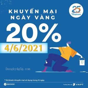 Khuyen mai the nap Vinaphone ngay vang 4.6