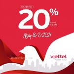 Viettel khuyến mãi tặng 20% giá trị thẻ nạp ngày 8/7/2021