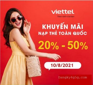 khuyen mai the nap Viettel ngay 10.8