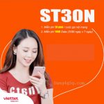 Hướng dẫn đăng ký gói ST30N mạng Viettel ưu đãi 1000 phút gọi và 14GB data hấp dẫn