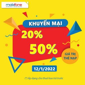 Khuyến mãi thẻ nạp Mobifone ngày 12.1