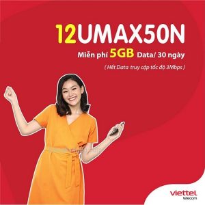 Goi cuoc 12UMAX50N mạng Viettel