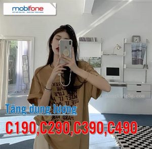 Mobifone tăng data các gói cước C190, C290, C390, C490
